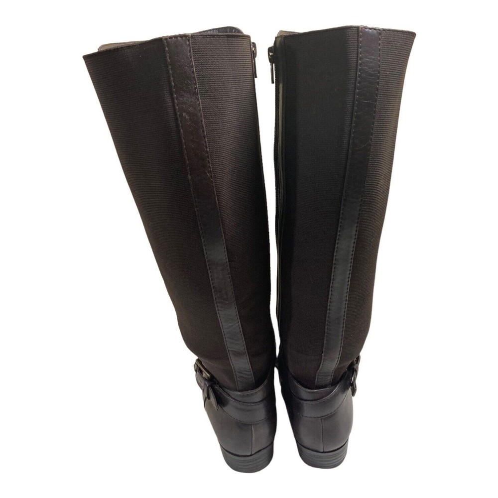 Isaac Mizrahi Live Womens 6.5M Trot Brown Leather Stretch Calf Knee High Boots - Picture 10 of 12